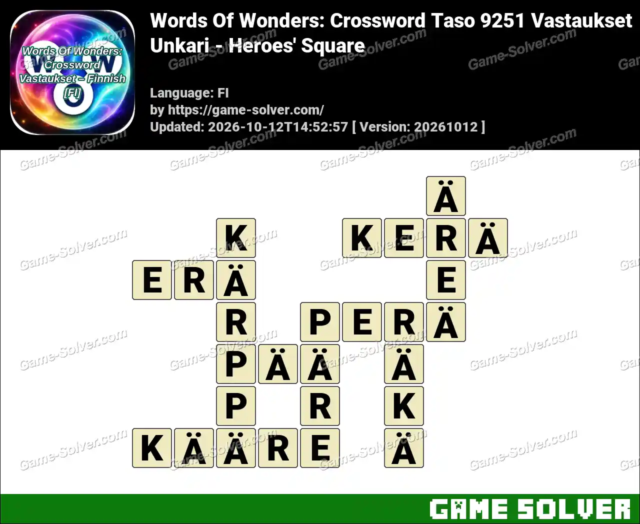 Words Of Wonders: Crossword Taso 9251 Vastaukset – Unkari – Heroes’ Square